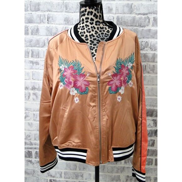 Mossimo Zip‎ Up Jacket Peach and Pink  XXL Womens - Picture 1 of 6